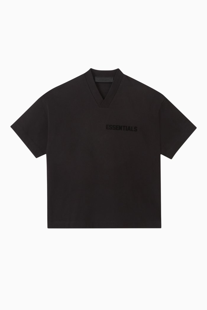

Logo V-neck T-shirt in Cotton-jersey, Black