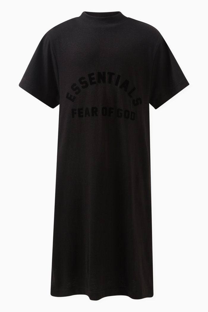 

3/4 Sleeve T-shirt Dress in Cotton-jersey, Black