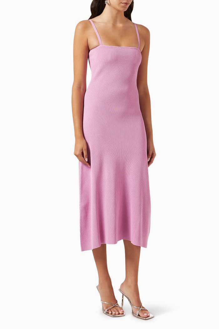 

Lovita Knit Midi Dress in Viscose-blend, Purple