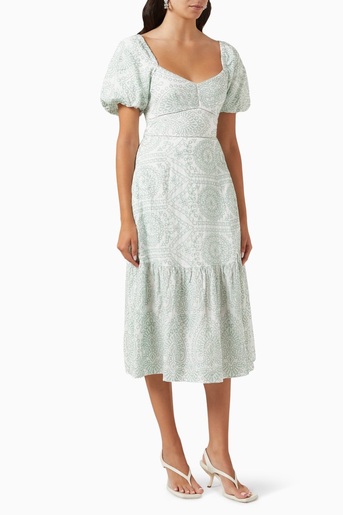 

Phoebe Embroidered Midi Dress, Blue