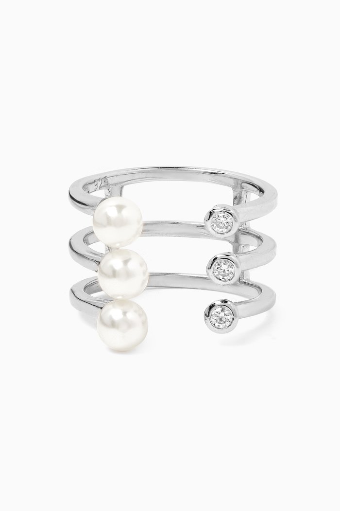 

Multi Crystal Open Ring in Sterling Silver