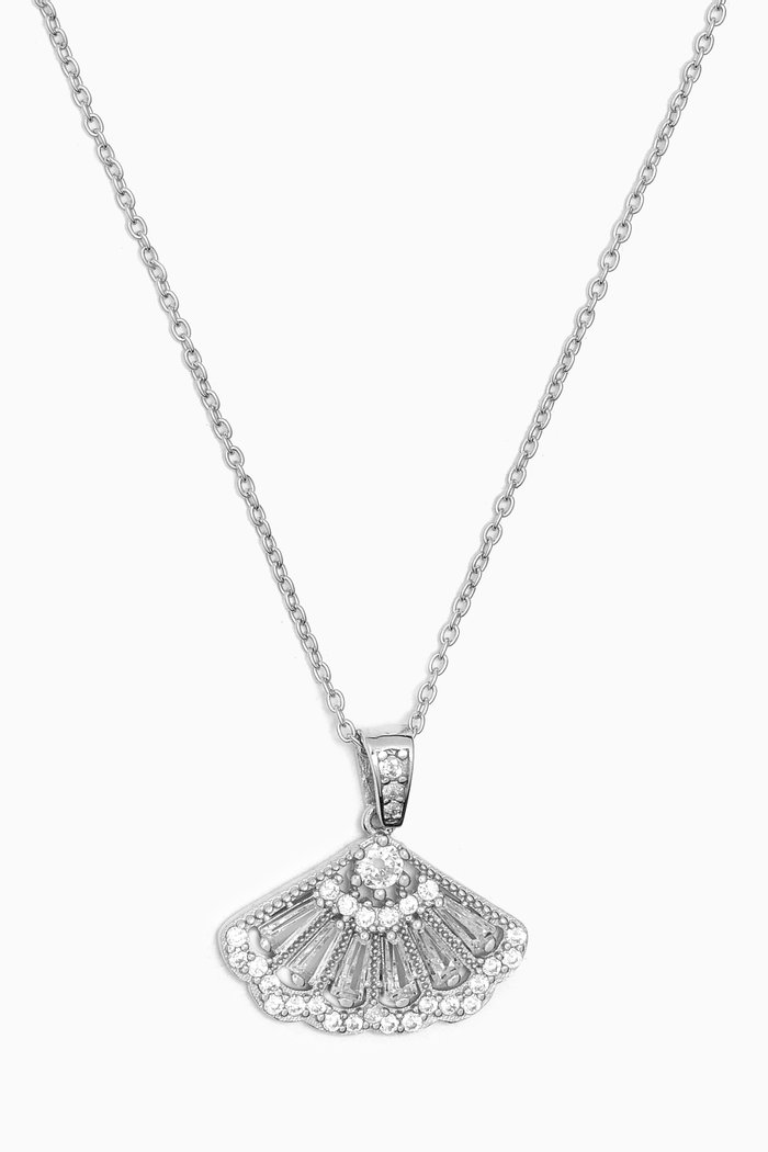 

Fan Crystal Necklace in Sterling Silver