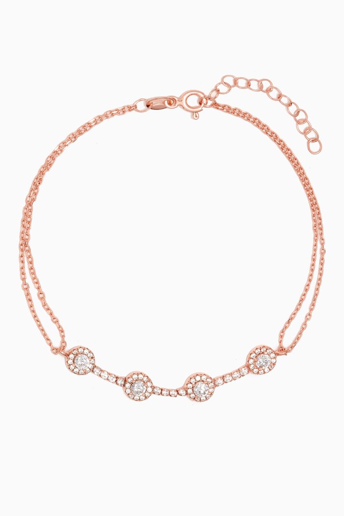 

Crystal Tennis Bracelet in Rose Gold-plated Sterling Silver