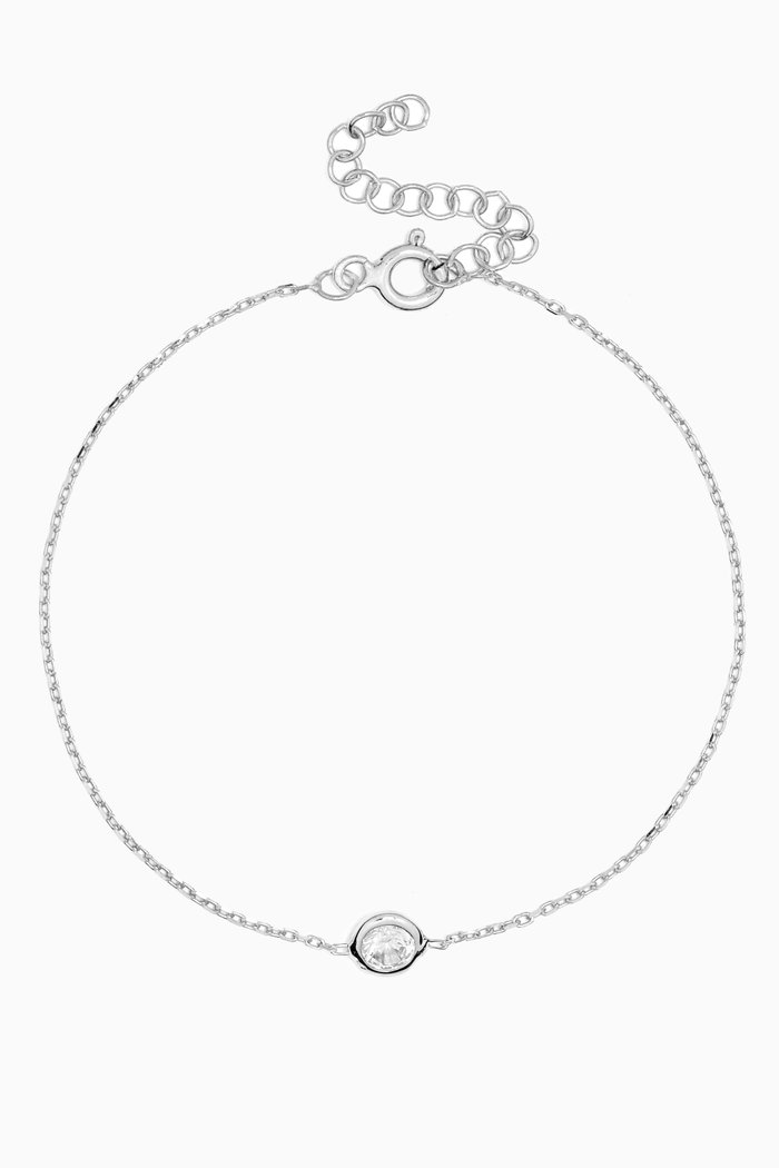 

Round Crystal Bracelet in Sterling Silver