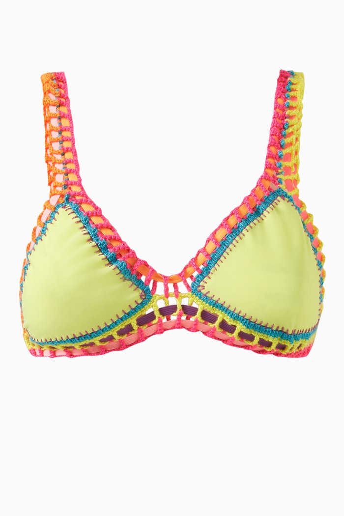Crochet Bikini Top, Yellow