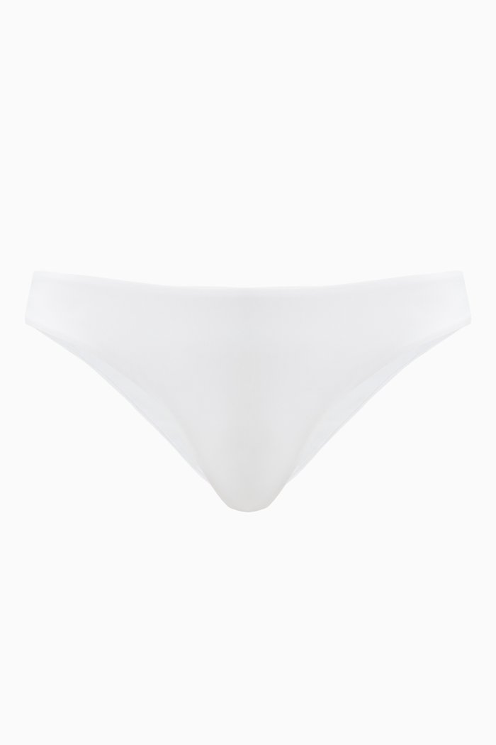 

Basic Ruched Teeny Bikini Bottoms, White