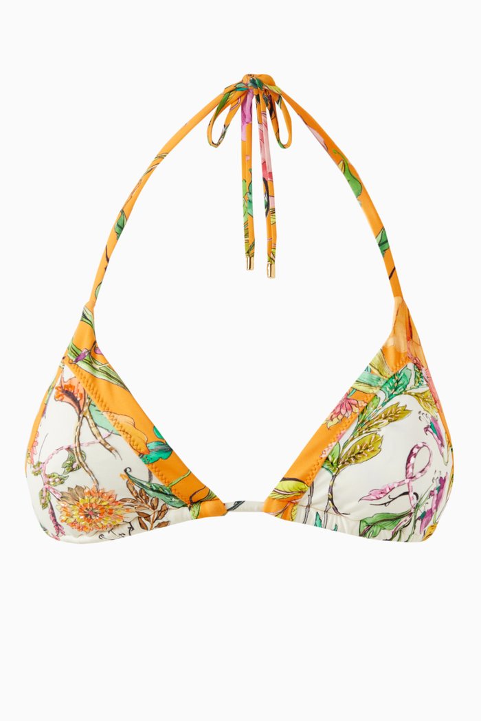 

Embroidered Mix Up Triangle Bikini Top, Multicolour