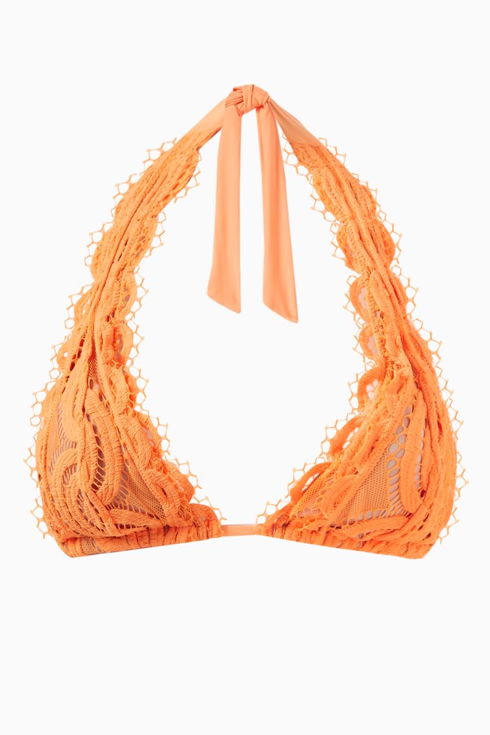 

Crush Lace Bikini Top, Orange