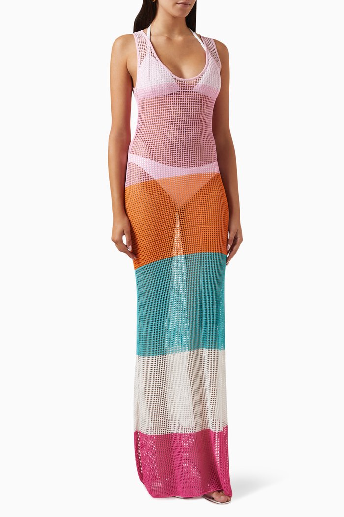 

Marlo Cover-up Maxi Dress in Mesh, Multicolour