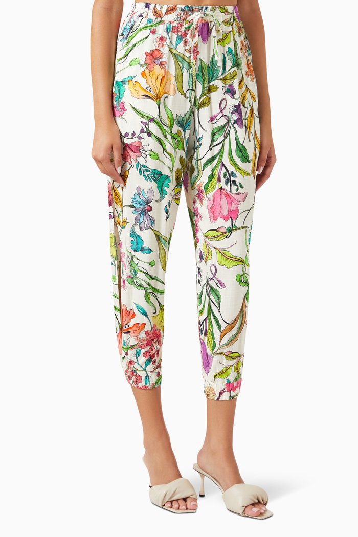

Ivy Slit Pants in Viscose, Multicolour
