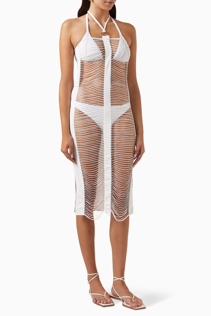 

Monique Ring Cover-up Maxi Dress, White