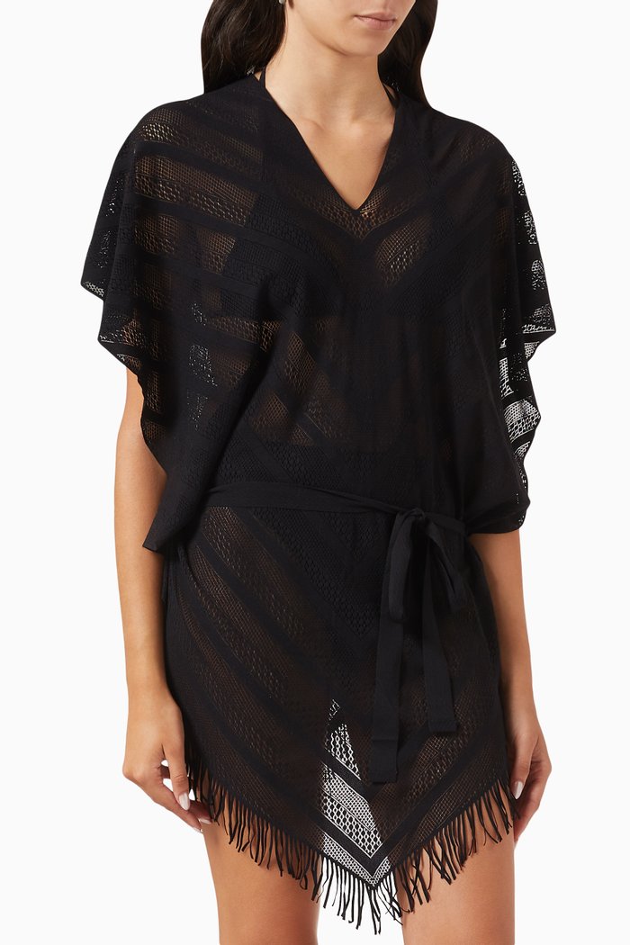 

Riviera Poncho in Lace, Black