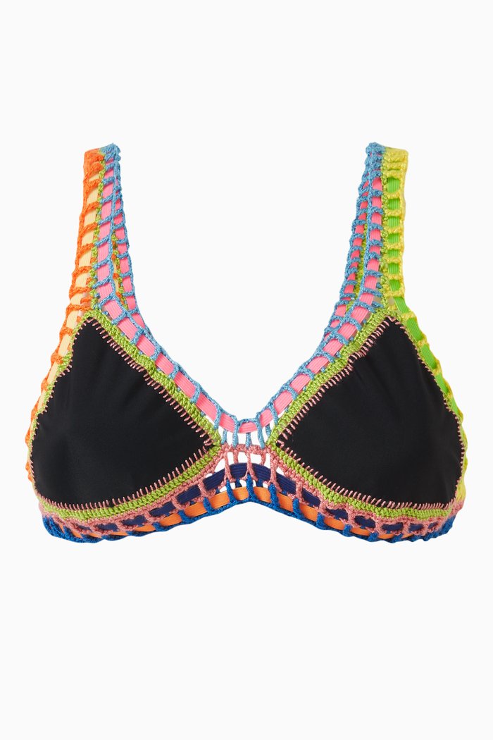 

Crochet Bikini Top, Black