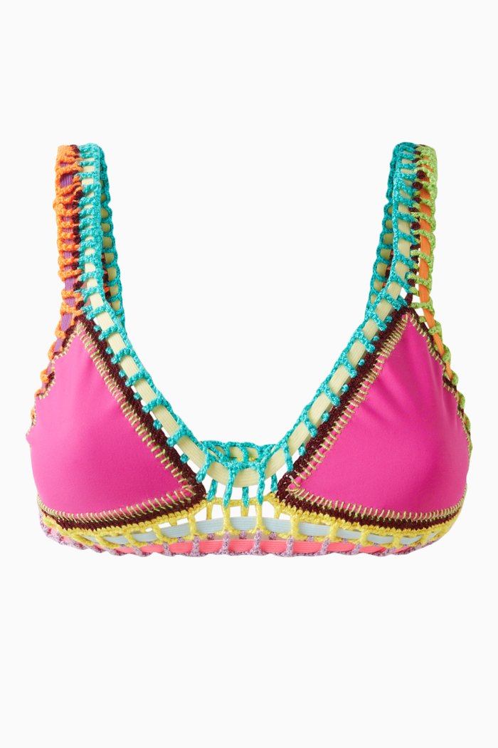 

Crochet Bikini Top, Pink