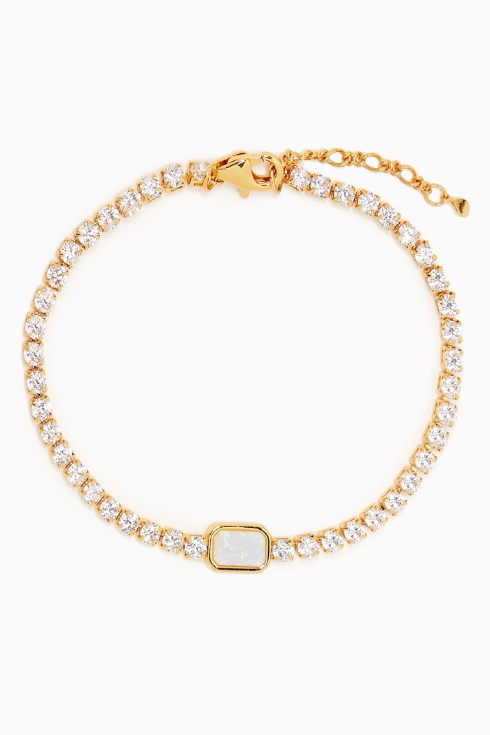 

Emerald Tennis Bracelet in Gold-plated Brass