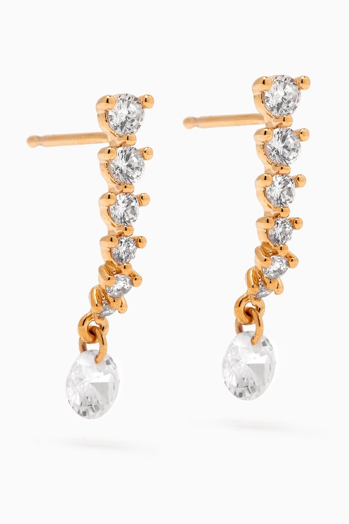 

Crystal & Pearl Drop Earrings in Gold-plated Brass, White