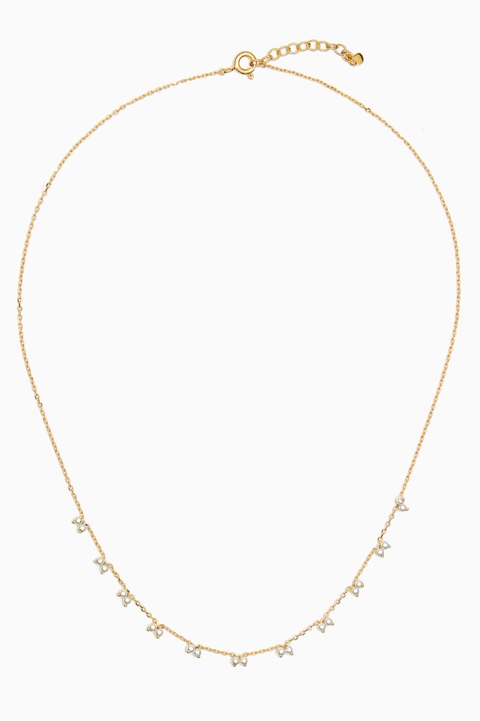 

Tiny Pearl Necklace in Gold-vermeil