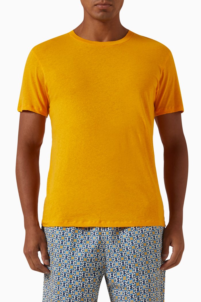 

Lucio T-shirt in Linen-blend Jersey, Orange