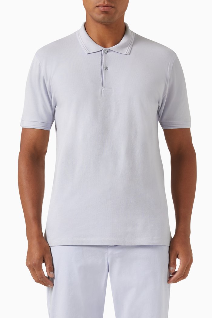 

Dias Polo Shirt in Piqué Jersey, Grey