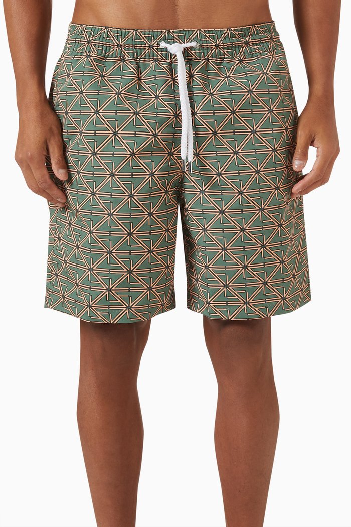 

Board Monogram-print Swim Shorts in Eco Luna, Multicolour