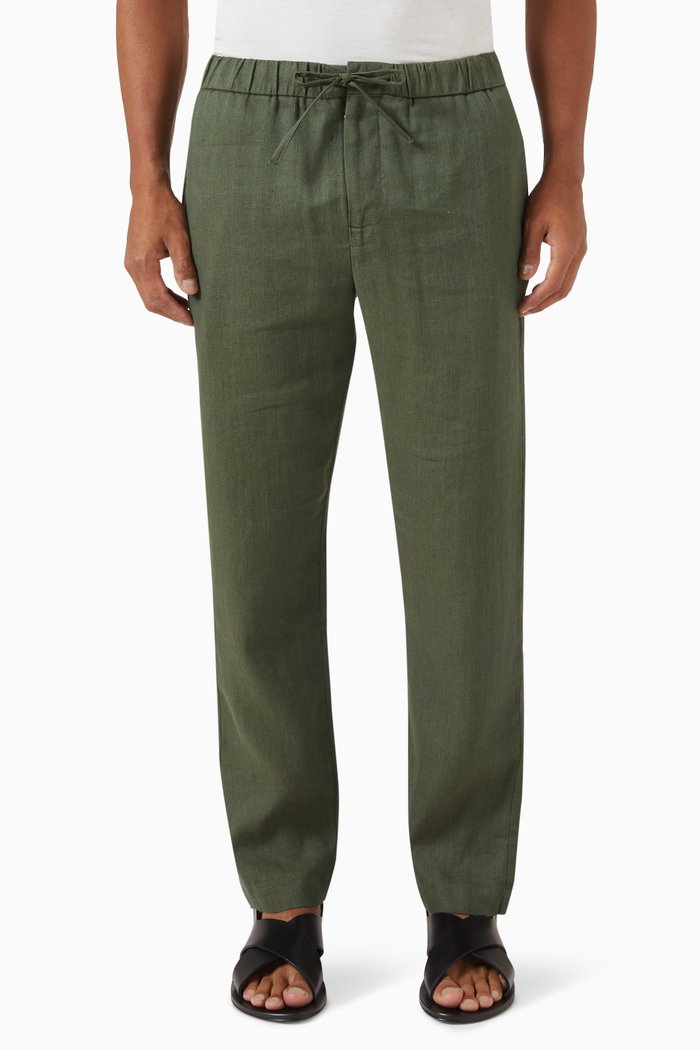 

Oscar Tapered Pants in Linen-blend, Green