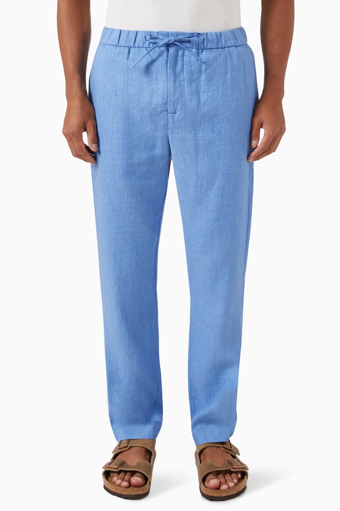 

Oscar Tapered Pants in Linen-blend, Blue