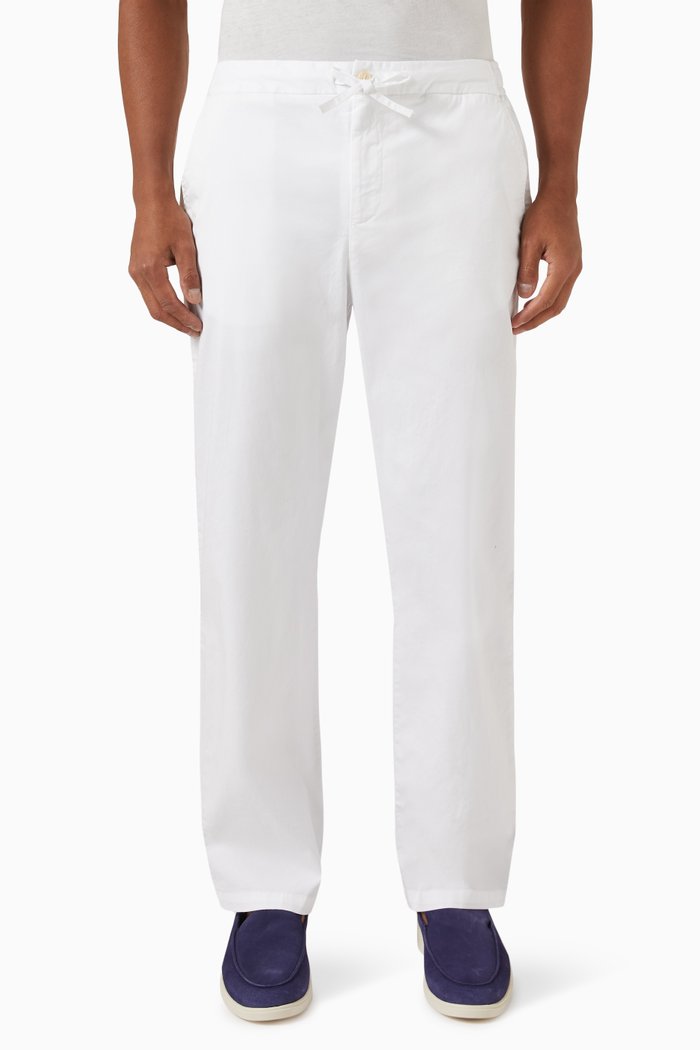 

Mendes Pants in Supima Cotton & Elastane Blend, White