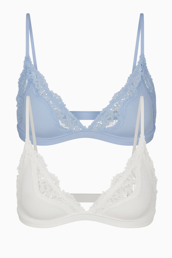 

Fits Everybody Lace Triangle Bralette, Set of 2, Pink