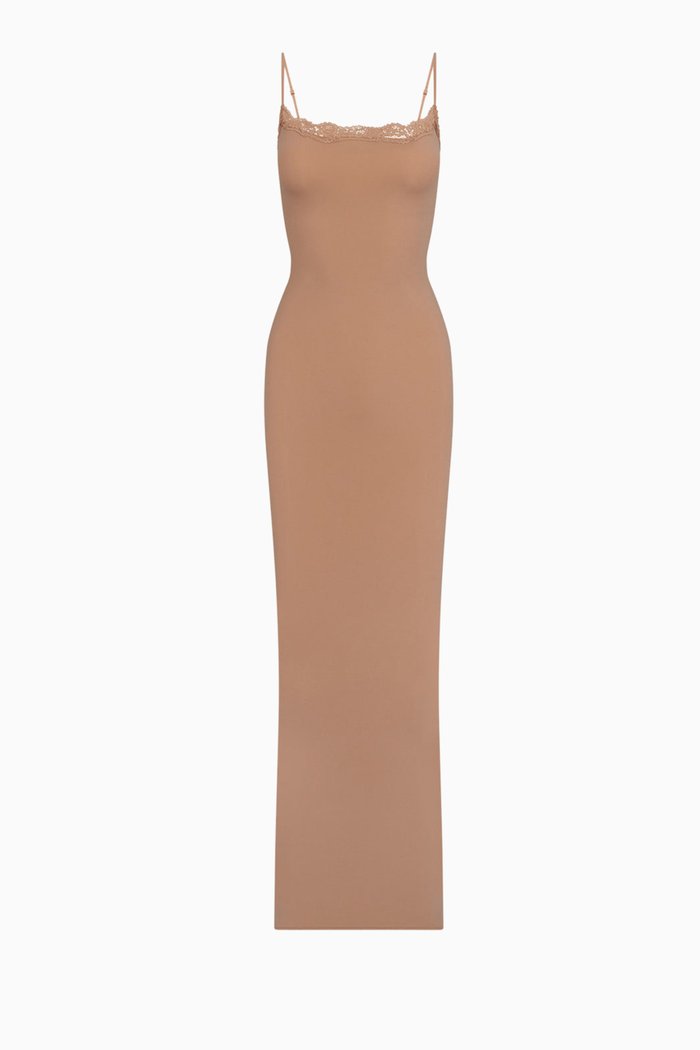

Fits Everybody Corded Lace Long Slip Dress, Brown