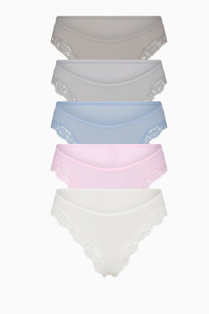 

Fits Everybody Lace Dipped Thong, Pack of 5, Pink