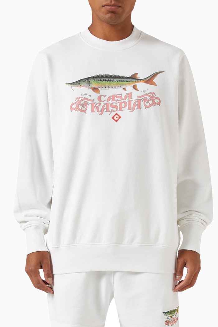 

Casa Kaspia Sweatshirt in Cotton, White