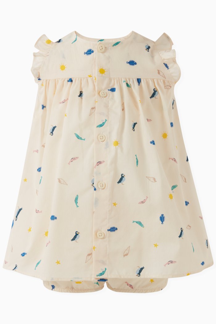

Patterned Dress & Bloomers in Cotton, Multicolour