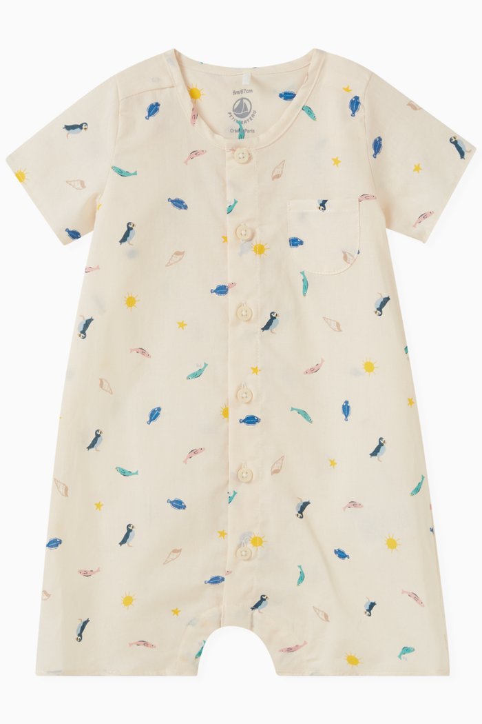 

Printed Playsuit in Cotton, Multicolour