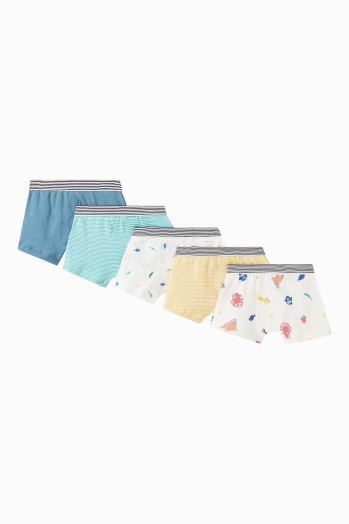 

Printed Boxer Shorts in Cotton, Set of 5, Multicolour
