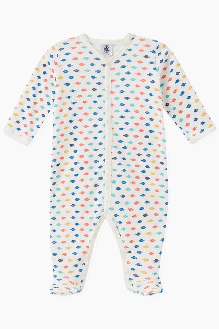 

Sealife-print Sleepsuit in Cotton, Multicolour