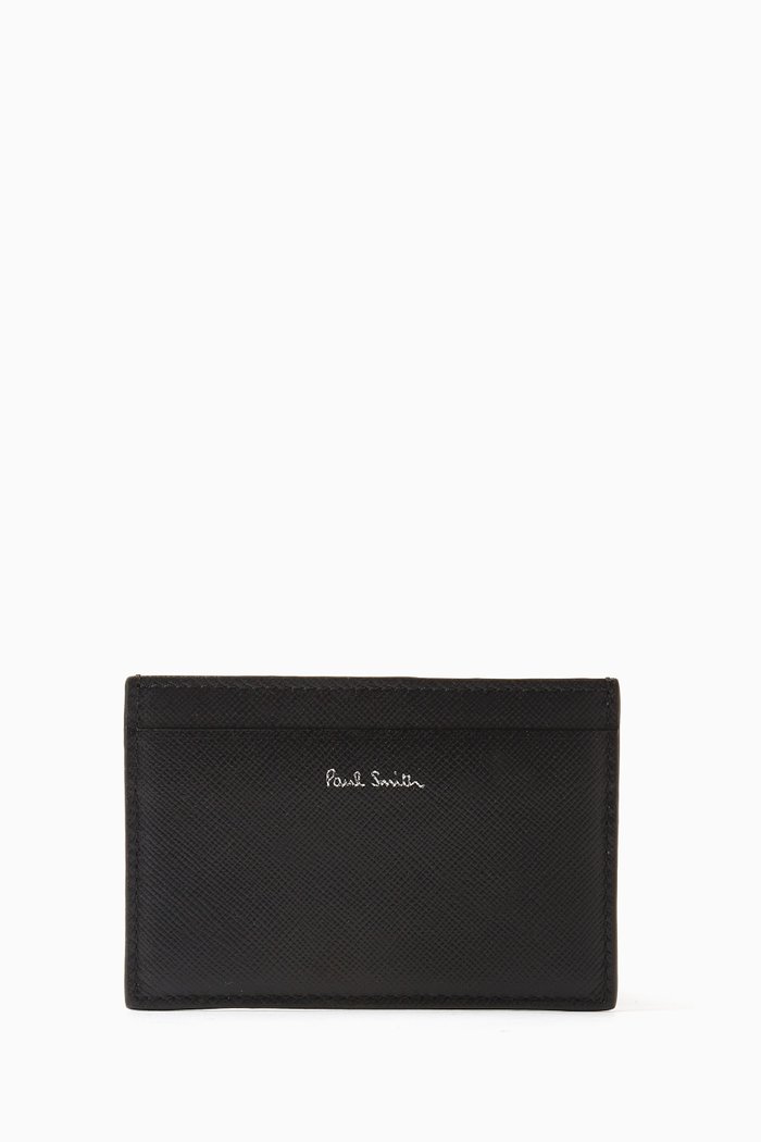 

'Mini Nottingham' Card Holder in Leather, Black