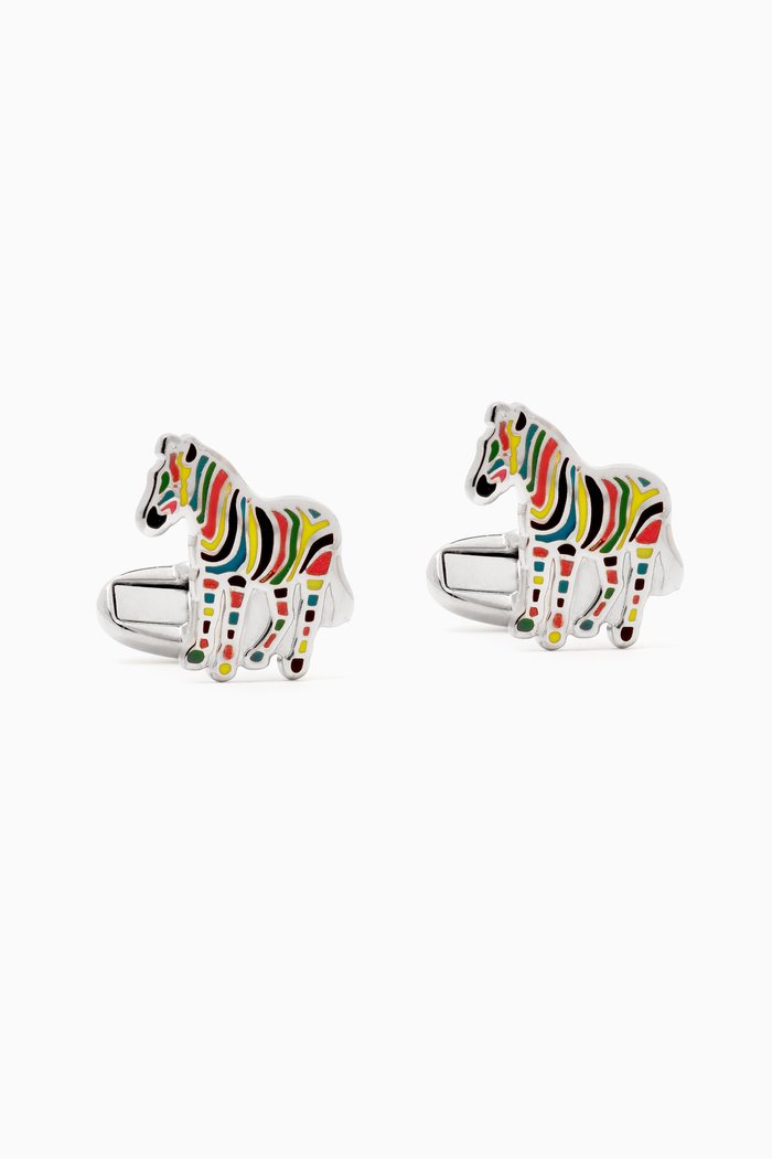 Zebra Cufflinks in Metal, Multicolour