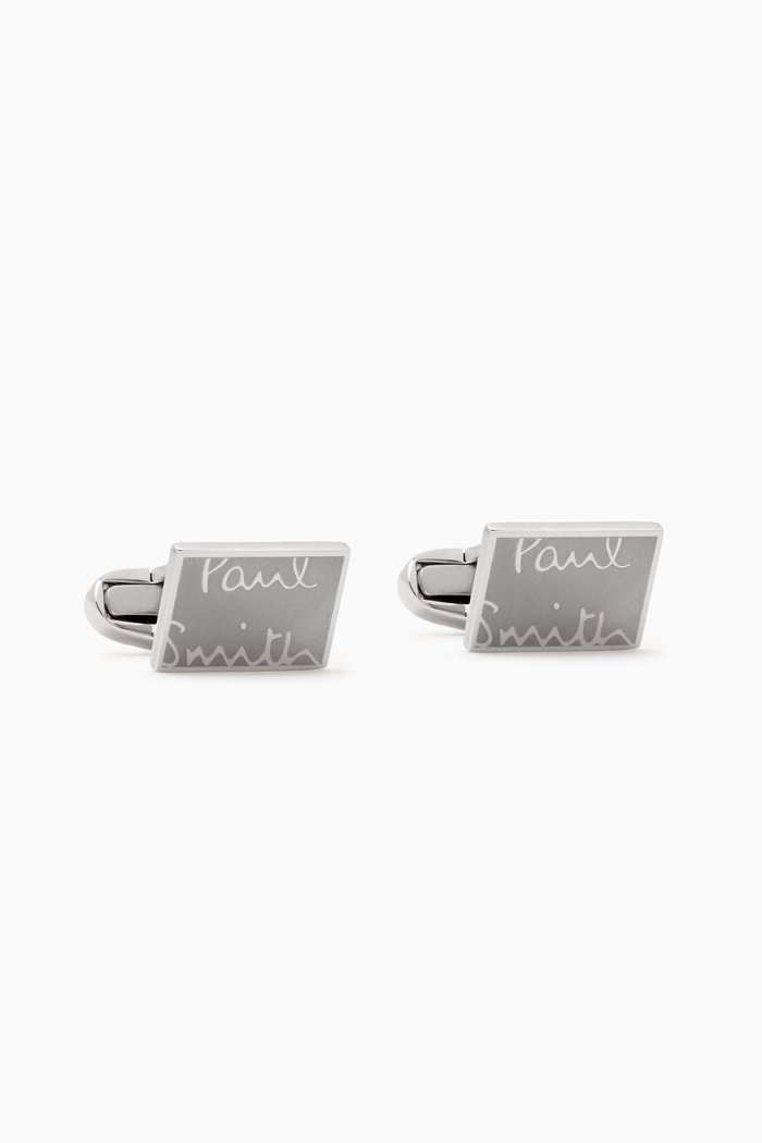

Etched Logo Cufflinks in Metal, Silver