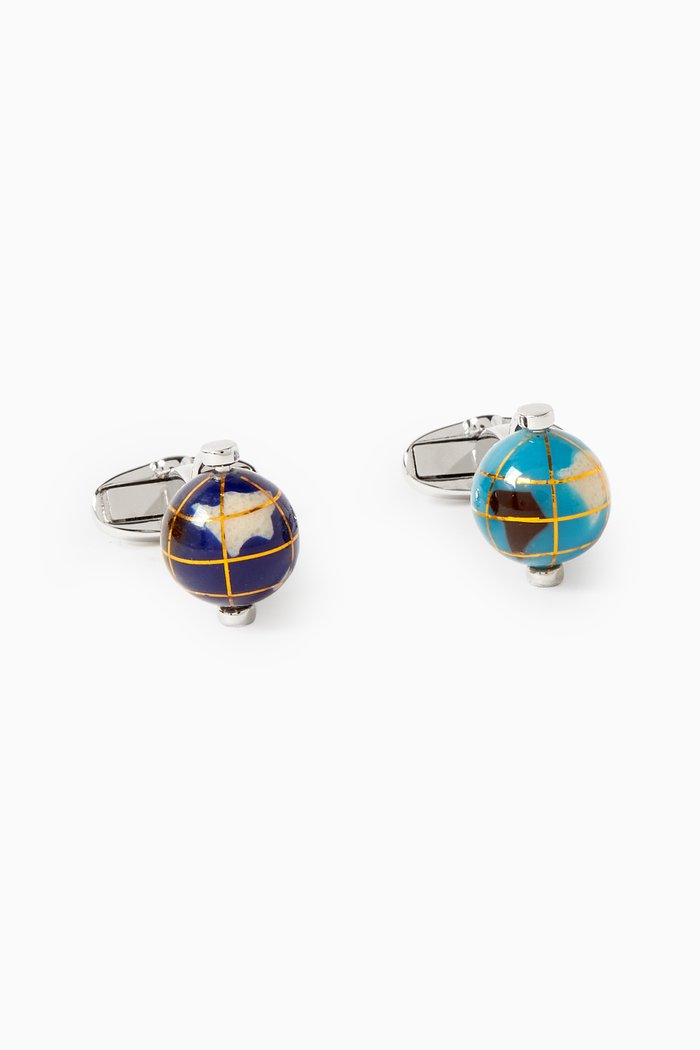 

Globes Cufflinks in Stainless Steel, Multicolour