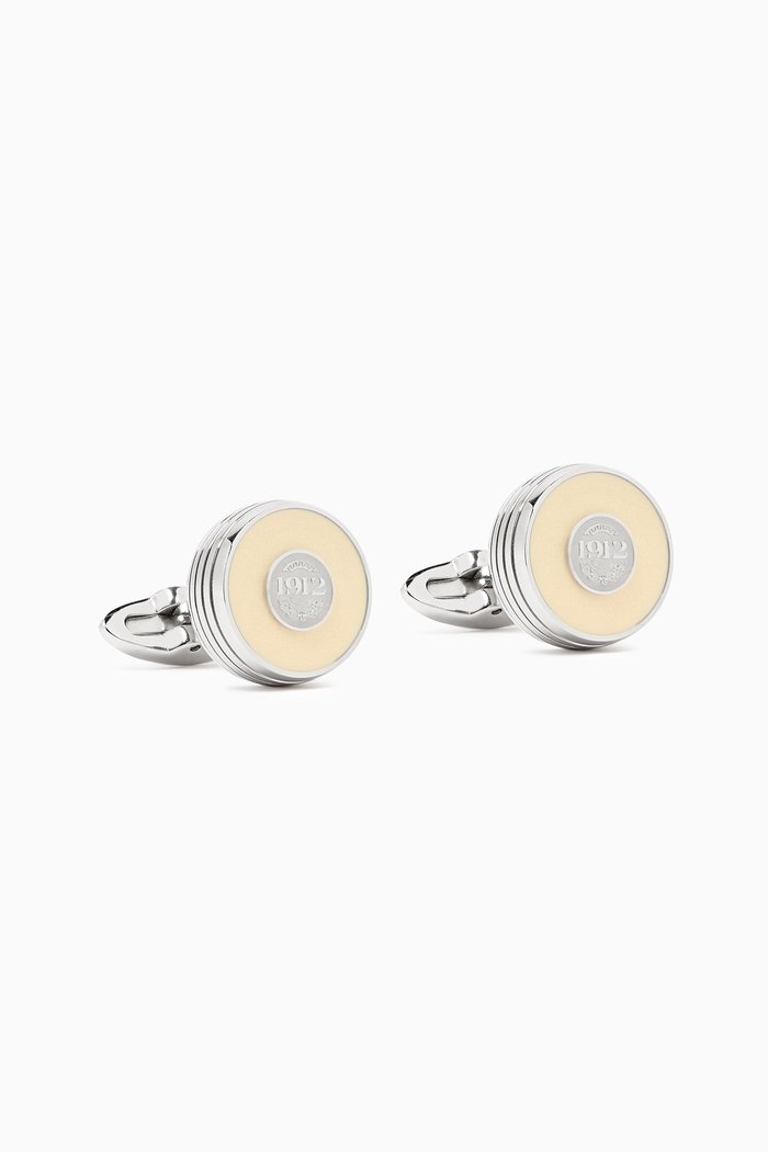 

Piacere Cufflinks in Stainless Steel, White