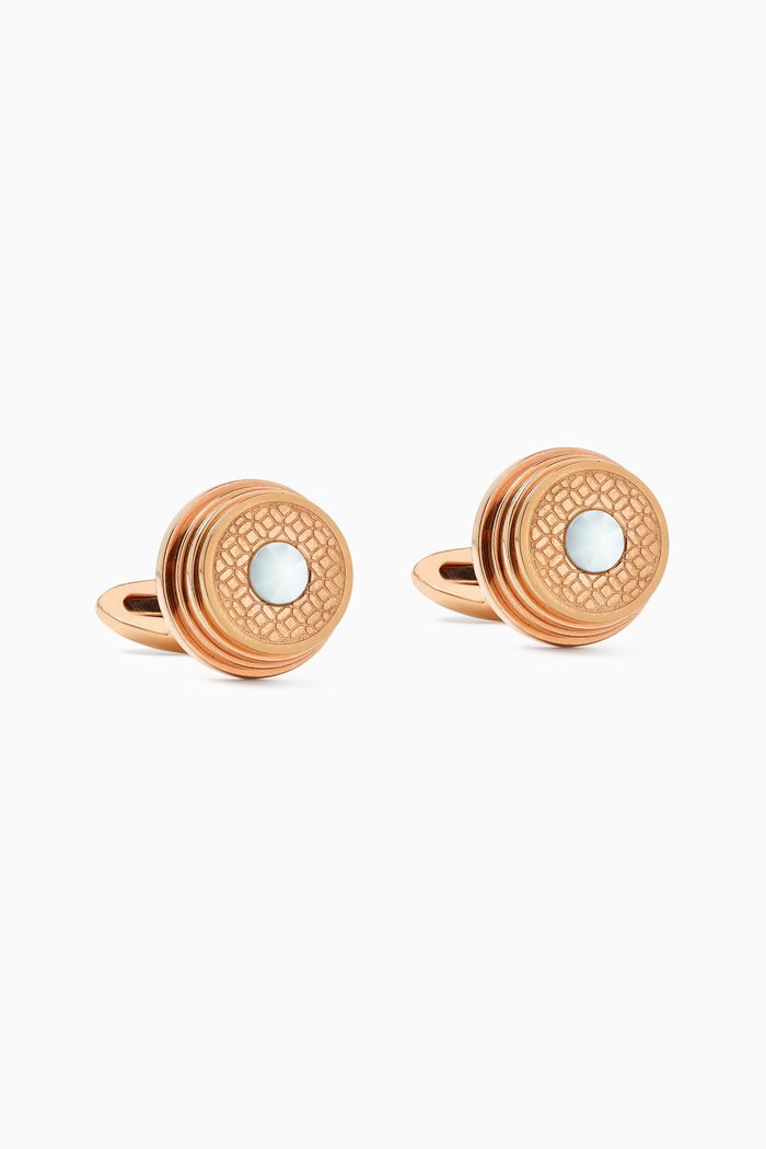 

Stairway Cufflinks in Stainless Steel, Rose gold