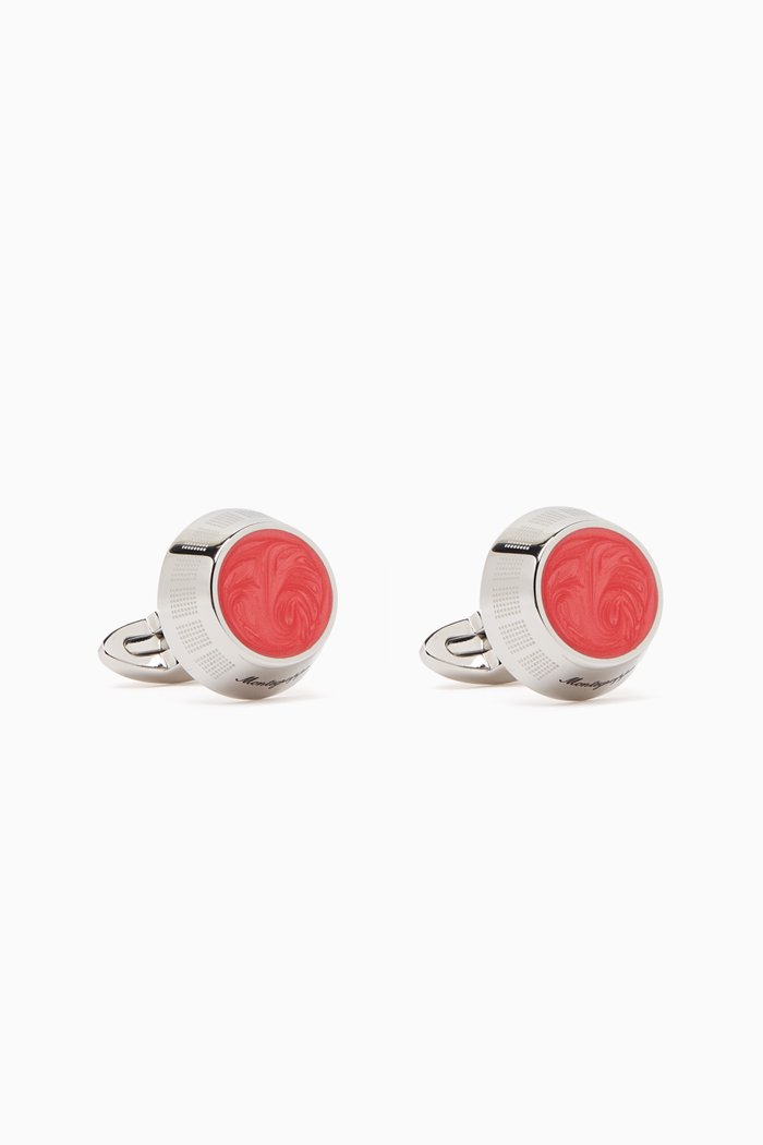 

Miya Cufflinks in Stainless Steel, Red