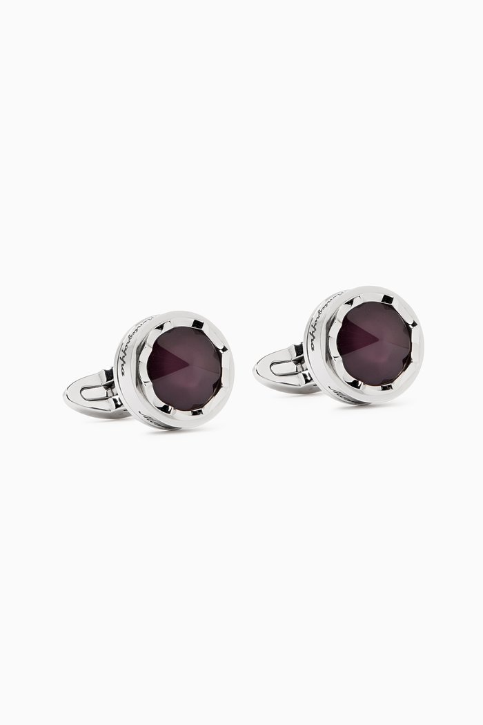

Parola Cufflinks in Stainless Steel, Purple