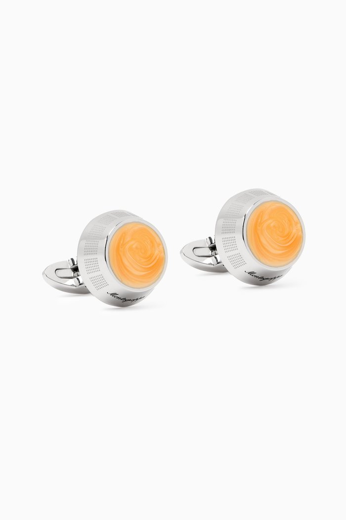 Miya Cufflinks in Stainless Steel, Yellow