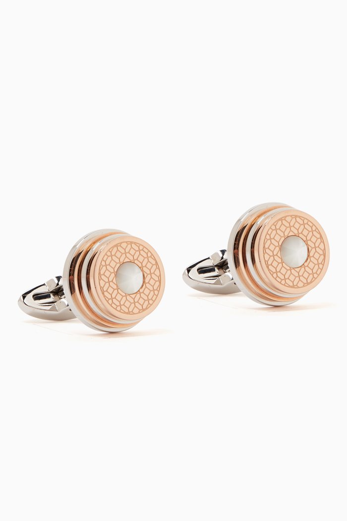 

Stairway Cufflinks in Stainless Steel, Rose gold
