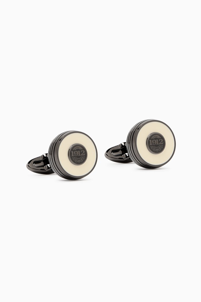 

Piacere Cufflinks in Stainless Steel, White