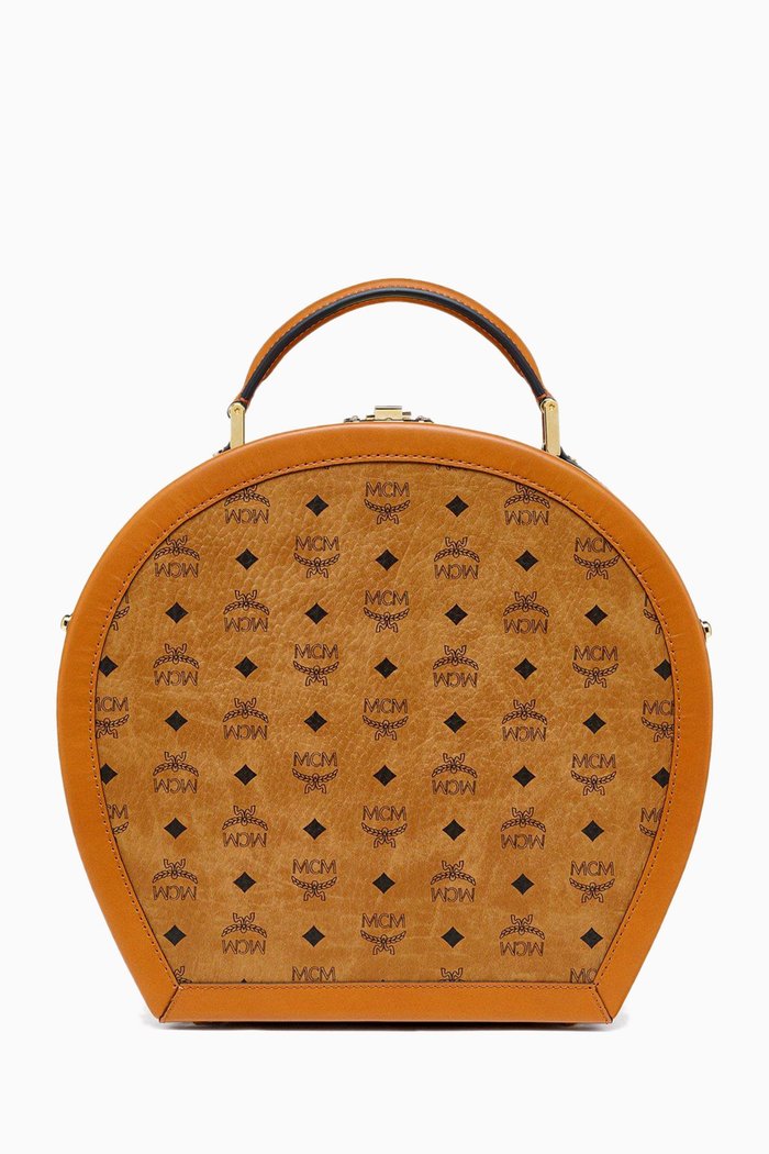 

Medium Hat Box in Visetos Monogram Canvas, Brown