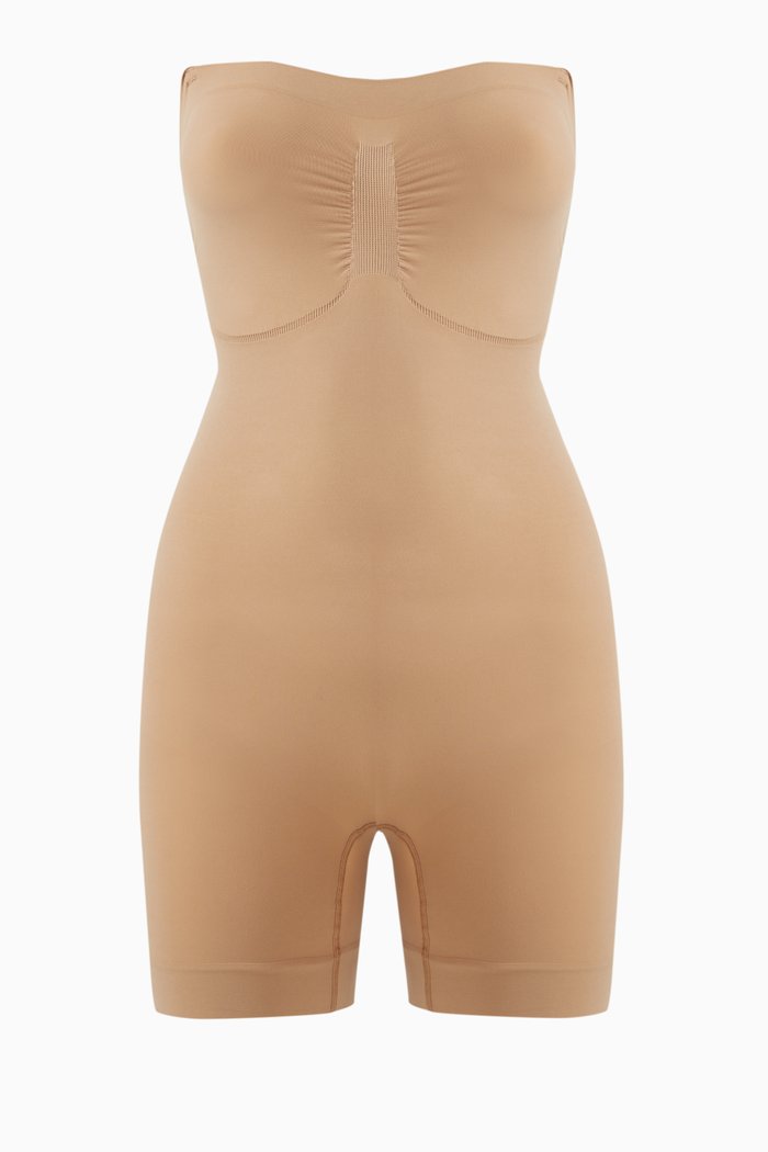 

Seamless Sculpt Strapless Mid Thigh Bodysuit, Yellow