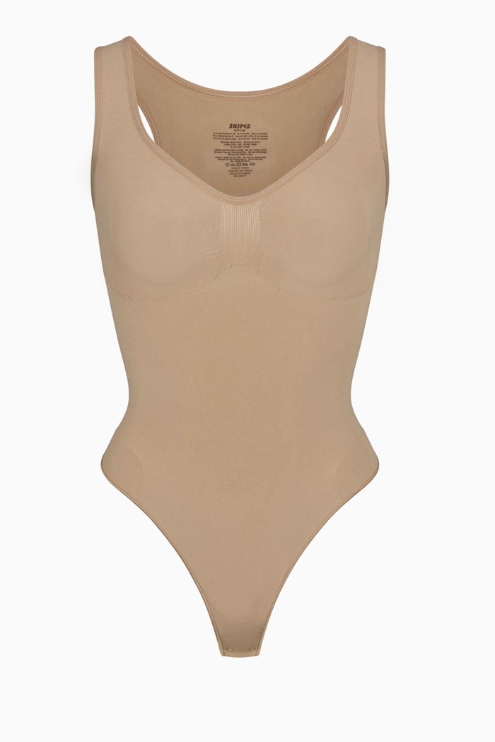 

Seamless Sculpt Scoop Neck Thong Bodysuit, Grey