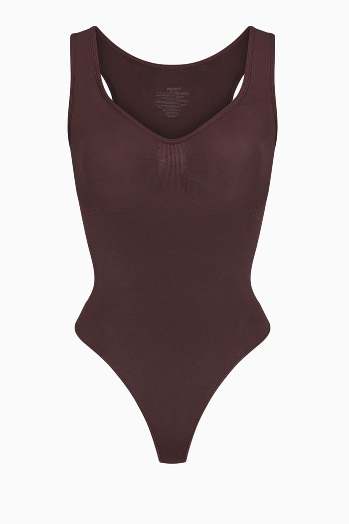 

Seamless Sculpt Scoop Neck Thong Bodysuit, Brown